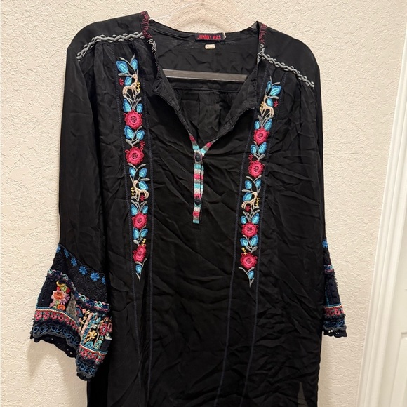 Johnny Was Black Tunic with Colorful Embroidery Size XXL - Picture 3 of 9